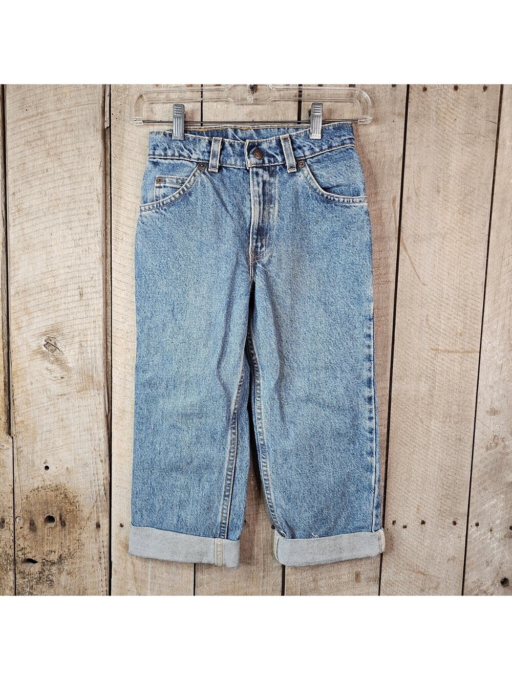 Levi's 505 Classic Fit Kids Unisex Jeans Size 11 Light Wash Blue Denim Mid Rise
